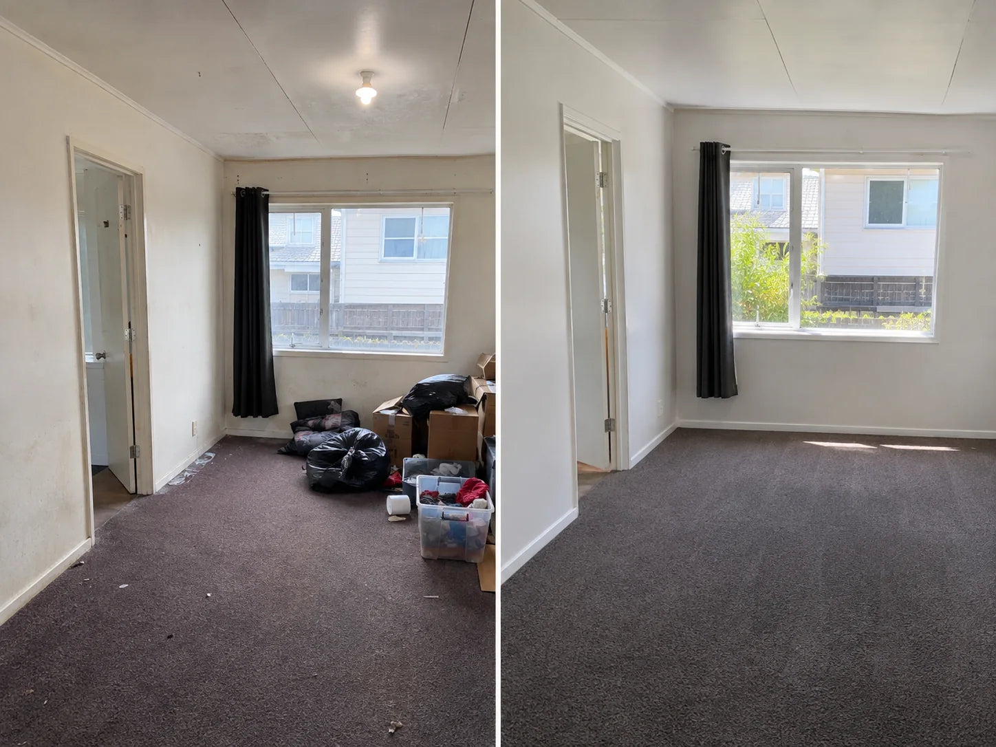 Representative rental interior clean-out before and after